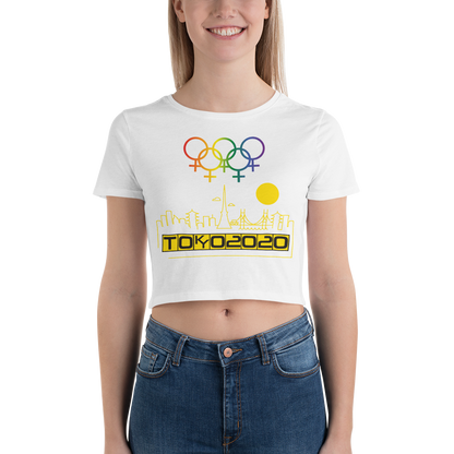 Tribe of the Union Rings Female Gender Identity Yellow Skyline Big 'O' Games Women’s Crop Tee