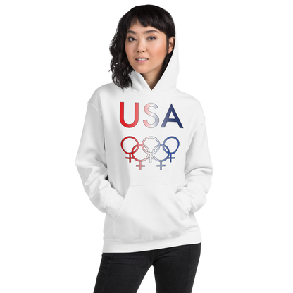 Tribe of the Union Rings USA Female Gender Identity Red, White, and, Blue colored Unisex Hoodie