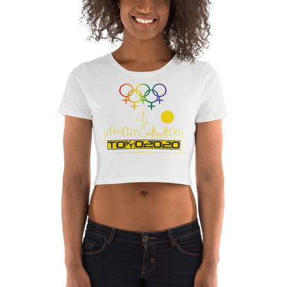 Tribe of the Union Rings Female Gender Identity Yellow Skyline Big 'O' Games Women’s Crop Tee