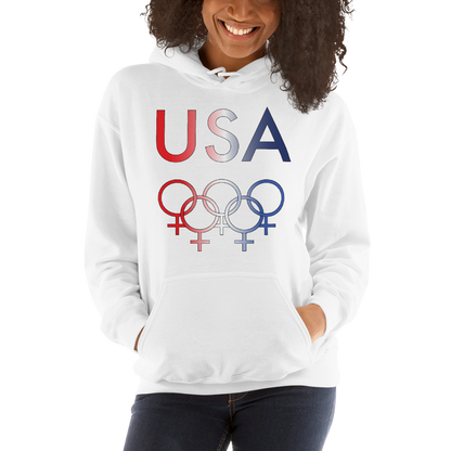 Tribe of the Union Rings USA Female Gender Identity Red, White, and, Blue colored Unisex Hoodie