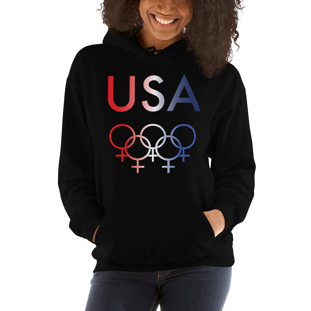 Tribe of the Union Rings USA Female Gender Identity Red, White, and, Blue colored Unisex Hoodie