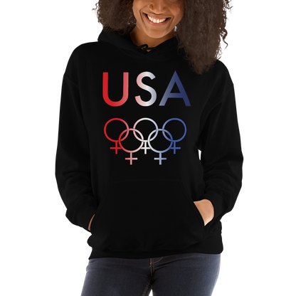 Tribe of the Union Rings USA Female Gender Identity Red, White, and, Blue colored Unisex Hoodie