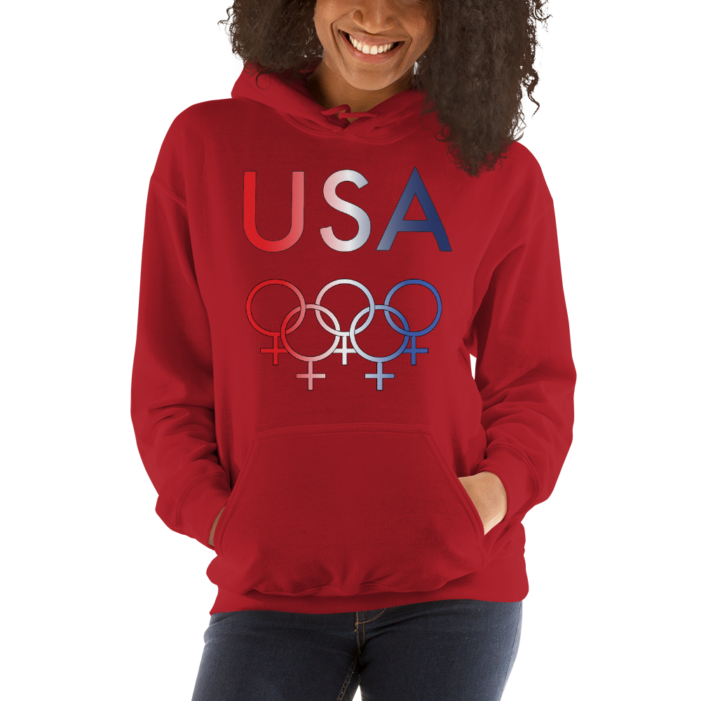 Tribe of the Union Rings USA Female Gender Identity Red, White, and, Blue colored Unisex Hoodie