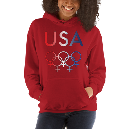 Tribe of the Union Rings USA Female Gender Identity Red, White, and, Blue colored Unisex Hoodie