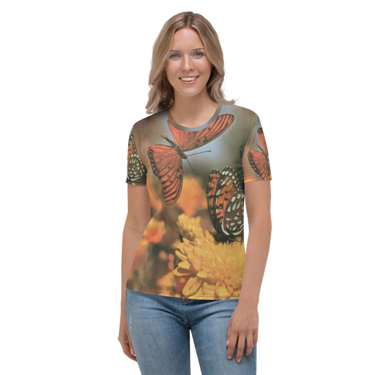 Butterflies - Photo of Two Fritillaries on a Women's All-Over T-shirt